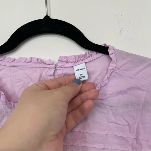 Old Navy Ruffle Sleeveless Light Purple Blouse Top Women’s Plus Size XXL - Picture 3 of 4